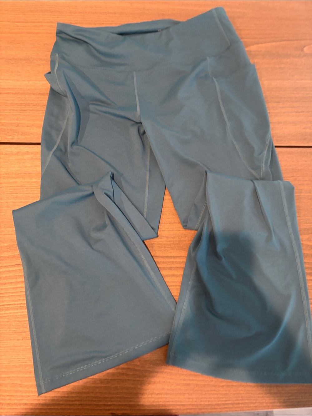 Women's Teal Flare Leggings with Wide Waistband